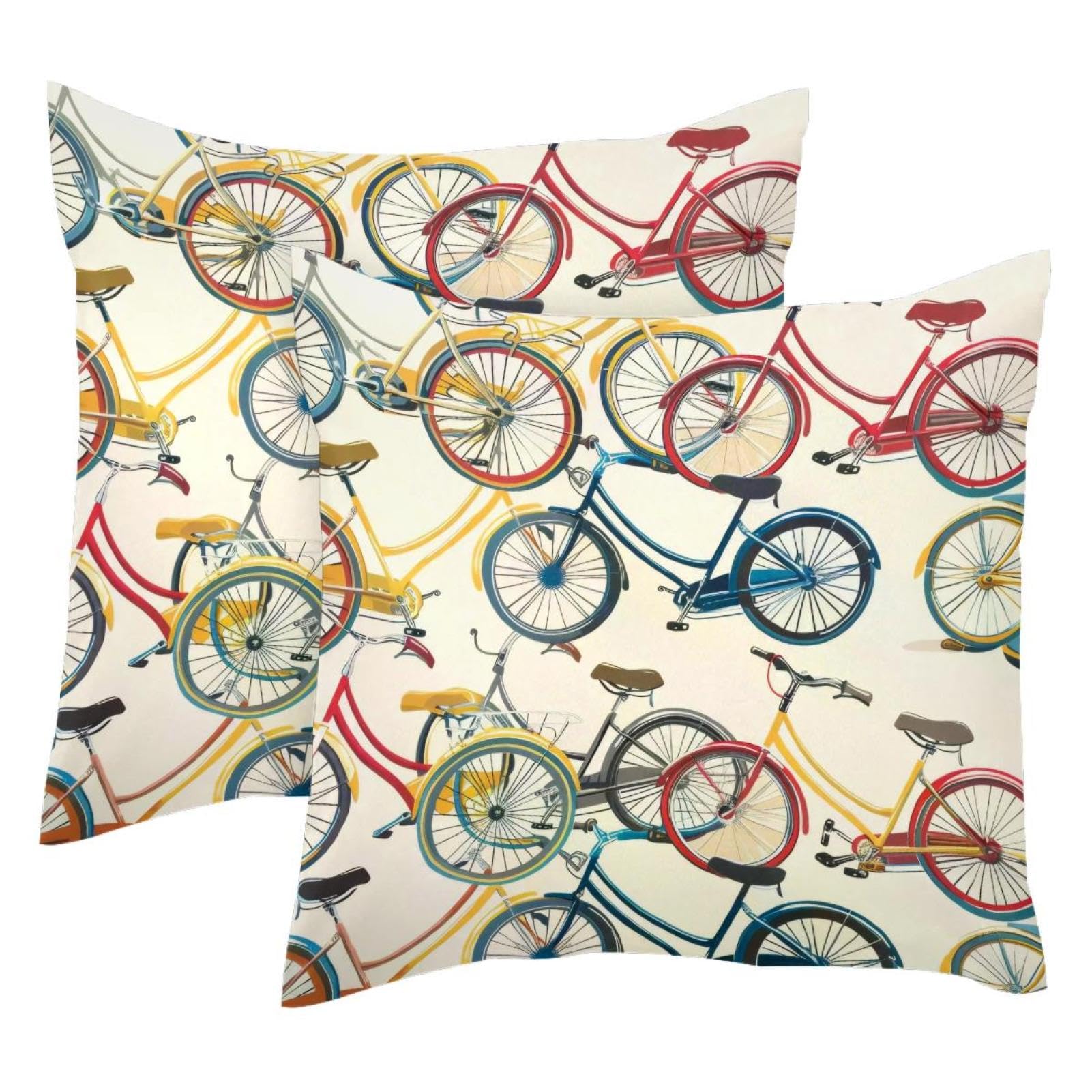 Housse de coussin en velours motif vélo pour rénover vos vieux coussins