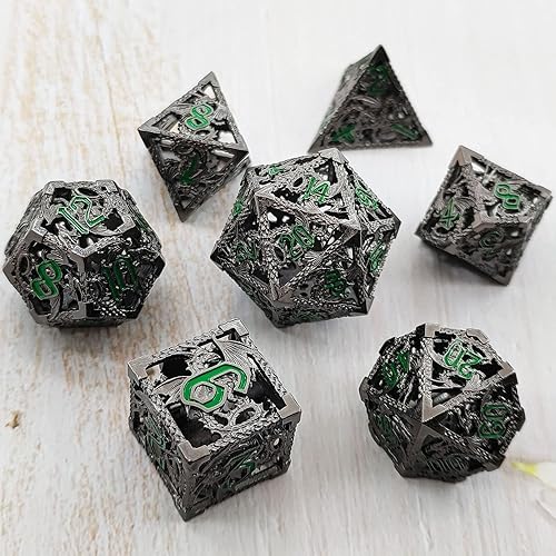 Miniatura 3 de DND - Juego de dados de mazmorras y dragones de metal DD dados poliédricos RPG MTG Pathfinder Shadowrun juegos de rol accesorios de regalo D N D D20