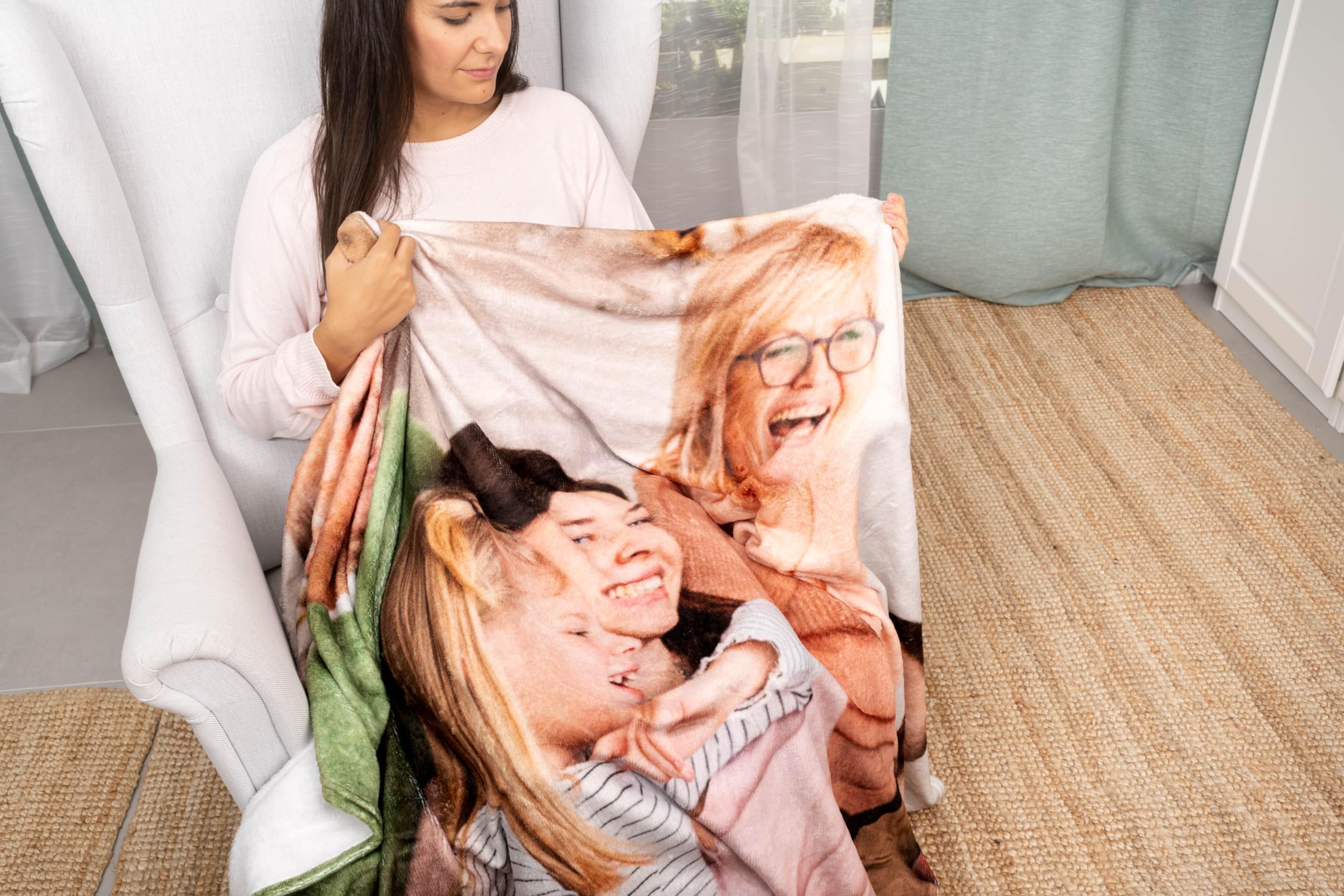 Wanapix | Personalisierte Kuscheldecke mit Foto & Text | Ultra-weich, robust & leicht | Anti-Pilling | 260 g/m² | Sofa/Bett 105 x 160 cm