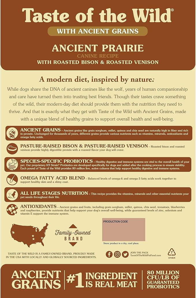 taste of the wild ancient prairie