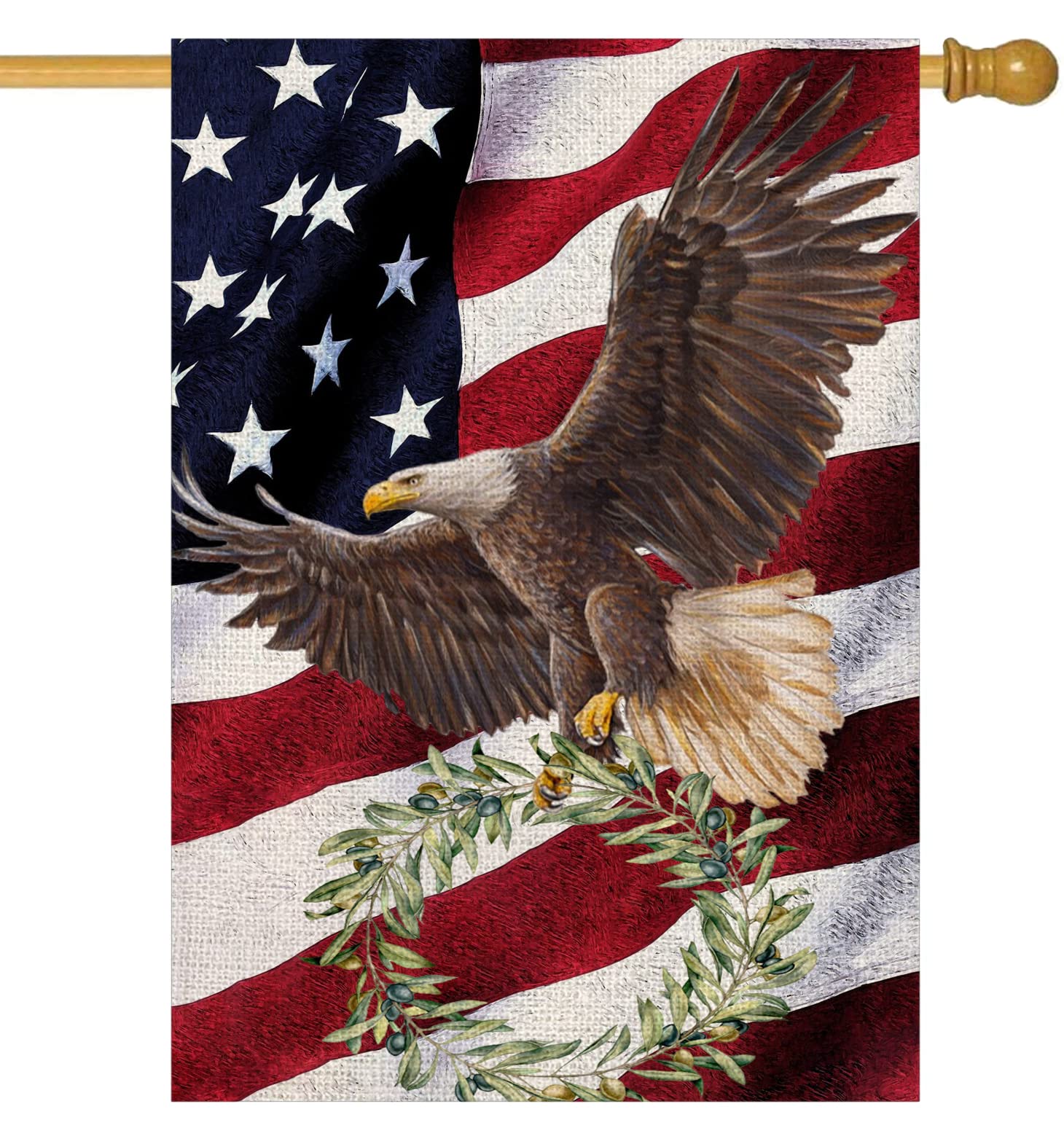 Patriotische Gartenflagge 4. Juli – 30,5x45,7 Cm – Doppelseitig Mit Adler & Flagge – Aus Polyester