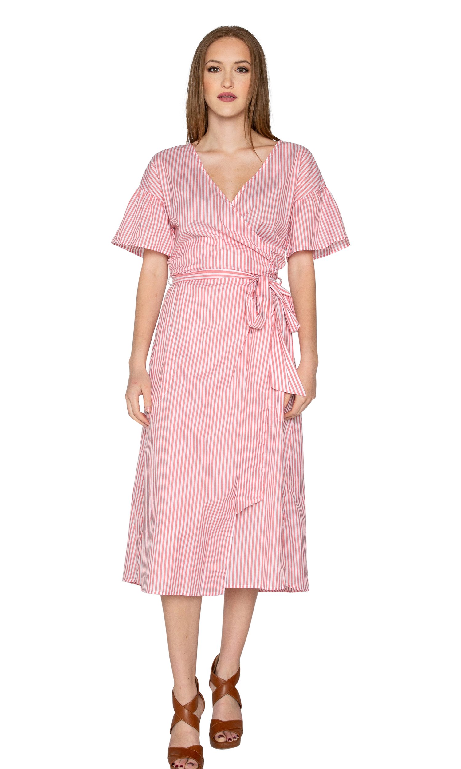 Velvet by Graham & Spencer womens Jayel stripe wrap dress Dress