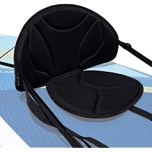 Portal Universal Kayak Seat with Thick EVA Foam Padding, Ergonomic Back Support, Adjustable Detachable Straps, Heavy Duty Padded SUP Seat for Paddle Board, Fishing Kayak & Canoe
