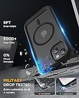 Vista 298 de Miracase Funda magnética para iPhone 14 de 6.1 pulgadas, protector de pantalla de vidrio templado integrado + protector de lente, compatible