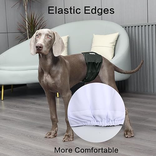 Miniatura 6 de JoyDaog Bandas reutilizables para el vientre para perros machos, paquete de 5 pañales lavables de primera calidad para perros machos, pañales para