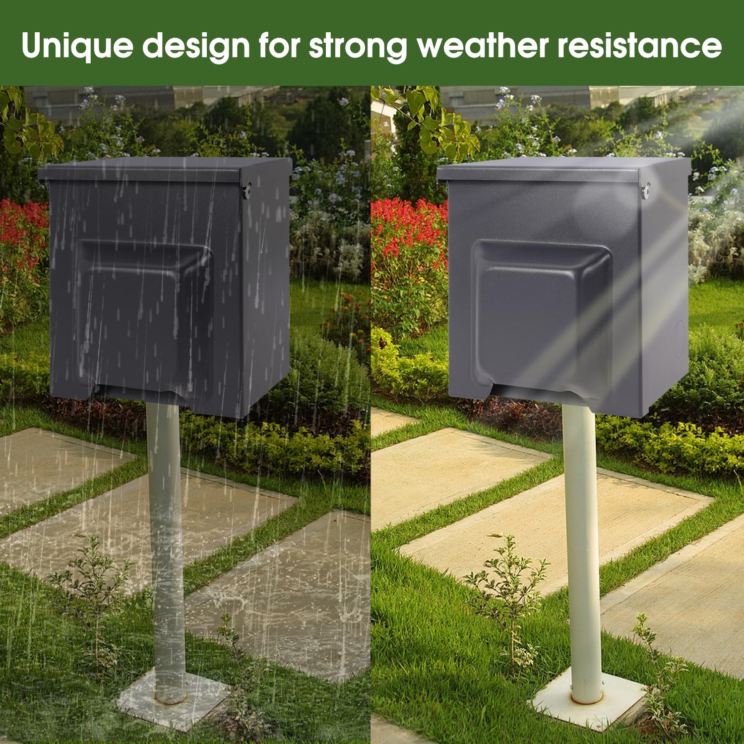 Outdoor Electrical Outlet Box with Dual 20 Amp Receptacle, 2 Gang 20A GFCI Double Outlets Breaker Box Panel for Outdoor Use