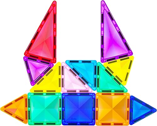 PicassoTiles Mini Diamond PTM13 - Azulejos magnéticos de construcción, 13bloques, juguete portátil y compacto, educación preescolar STEM para niños