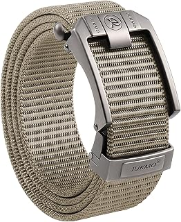 Ratchet Belt for Men, Nylon Web Tactical Belt with Automatic Slide Buckle, Adjustable Trim to Fit