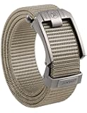 JUKMO Ratchet Belt for Men, Nylon Web Tactical Belt with Automatic Slide Buckle, Adjustable Trim to Fit
