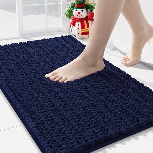 Arotive - Alfombra para el baño de felpilla, extrasuave, gruesa, absorbente, peluda, antideslizante, lavable en lavadora, apta secadora, afelpada,