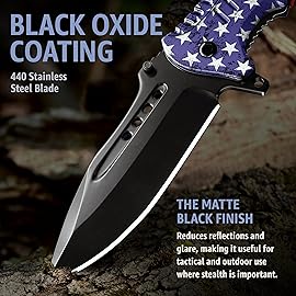 Spring Assisted Patriotic American USA Flag Knife - 3.66 Sharp Blade - Folding Pocket Knives with Glass Breaker & Pocket Clip - for Men Women Hunting Camping Military Survival Hiking Work EDC 0207 F