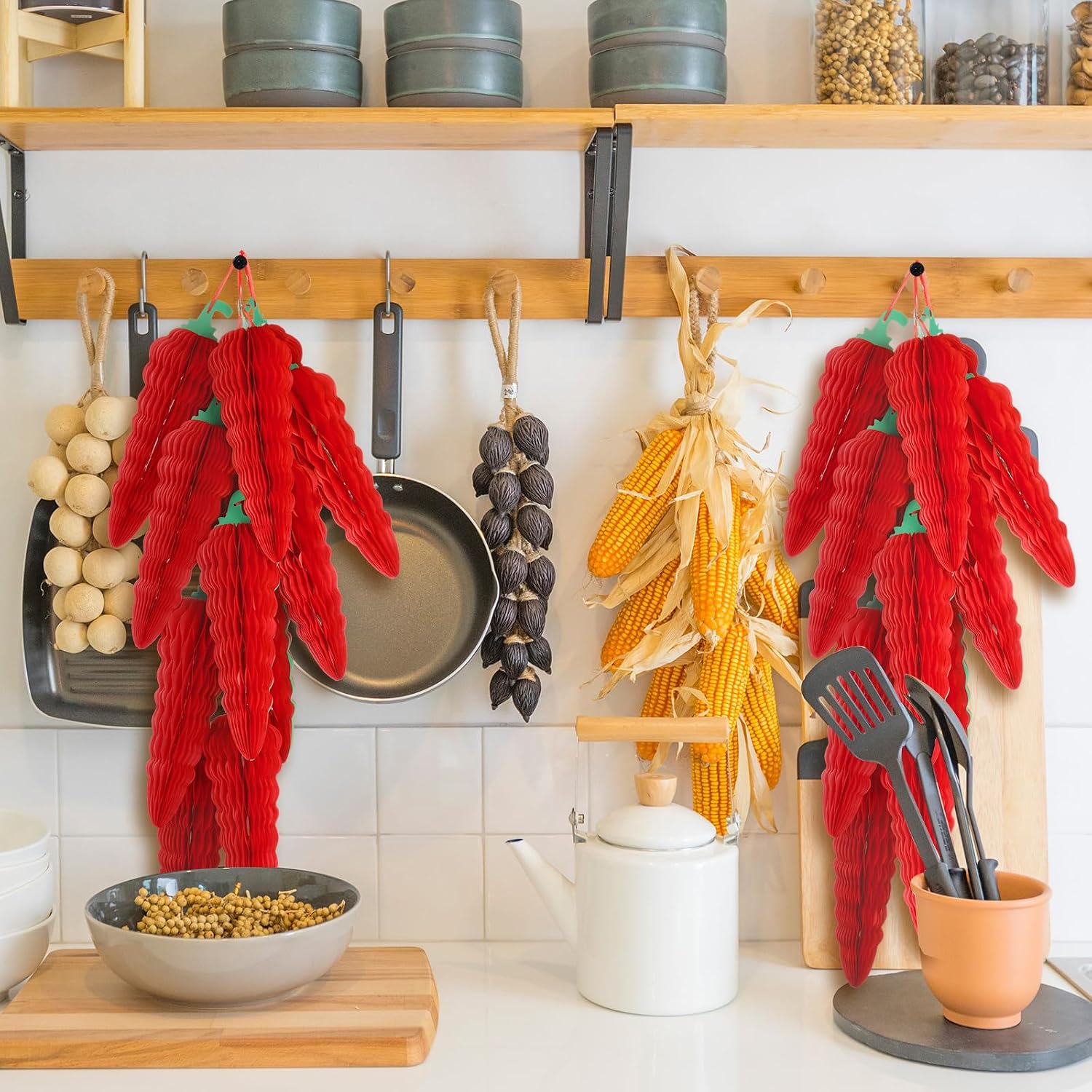 Chili Pepper Birthday Decorations Red Chili Cook Off Paper Honeycomb Table Centerpieces Hanging Paper Lanterns Cook Off Contest Party Supplies