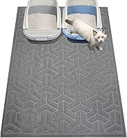 UPSKY XL Cat Litter Mat 35x47 Inch - Waterproof Anti-Slip Litter Trapping Mat, Soft on Paws, Extra Large Scatter Control for Indoor Cats