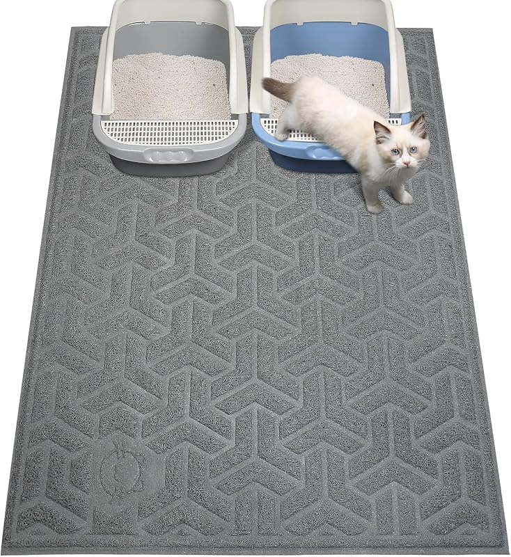 Tapete para Caixa de Areia de Gatos em PVC Impermeável e Antiderrapante UPSKY G-Gray 119,38 x 88,9 cm