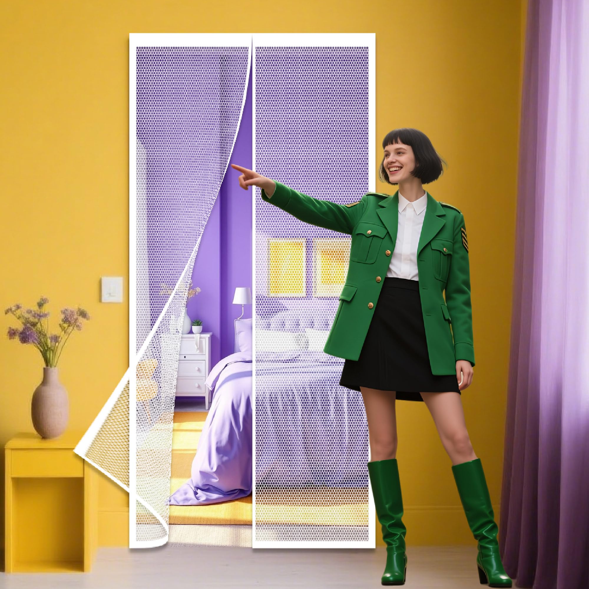 Moustiquaire magnétique 124x254 blanche contre les insectes