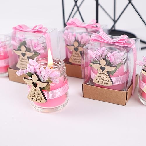 Miniatura 6 de Pack of 8 Glass Candle Jars, Handmade Baptism Favors for Girls, Holy Communion Gifts for Girls, Girls First Communion Gift, Baptism Favors for