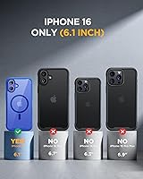 Vista 291 de Miracase Funda magnética para iPhone 14 de 6.1 pulgadas, protector de pantalla de vidrio templado integrado + protector de lente, compatible