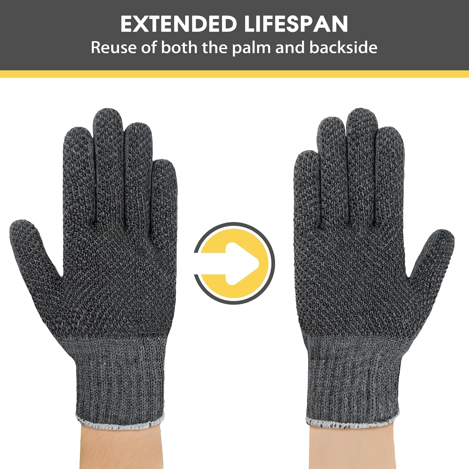 Evridwear Cotton Work Gloves Heavyweight with Anti-Slip Grip Dots,String Knitted Glove for Warehouse Gardening