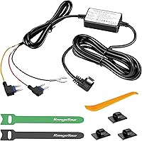 Vista 10 de Kit de cableado para cámara de salpicadero, 13.1 ft/13.12 pies, 12 V-24 V a 5 V 2.5 A, cargador de cámara de tablero de automóvil, cable