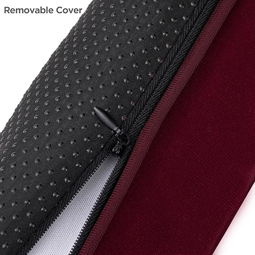 Miniatura 3 de Sunolga Tope de corriente de puerta con peso de 38 pulgadas, ángulo recto, columna triangular a prueba de sonido, color rojo vino