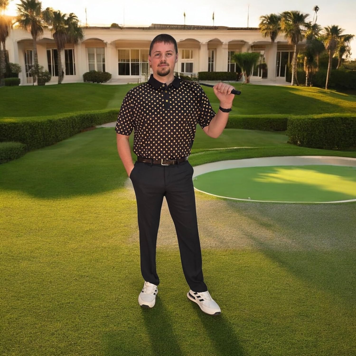 Funny Golf Polo Men Shirts - Short Sleeve UPF Quick Dry Fit Performance Moisture Wicking Stretch Crazy Summer Casual Tropical - Image 3