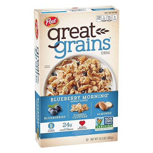Great Grains - Cereal matutino de arándanos con granos enteros verificado por proyecto sin OMG 135 onzas paquete de 12
