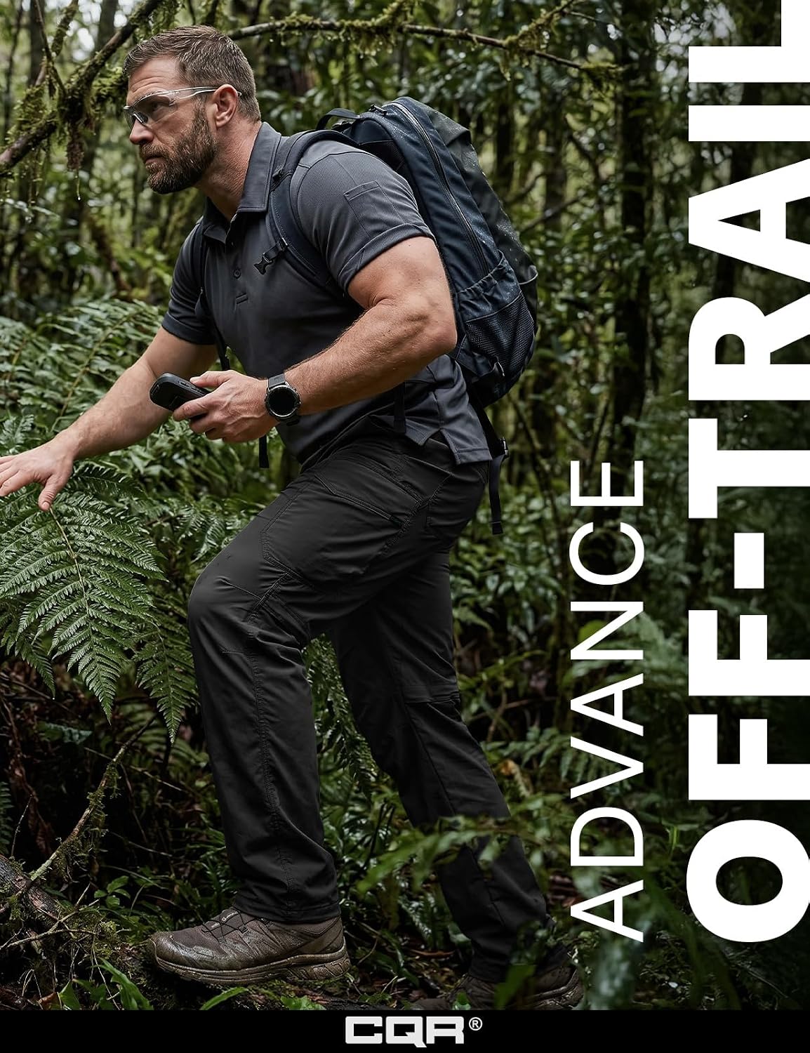 CQR Men's Quick Dry Tactical Pants, Water Resistant Outdoor Pants, Lightweight Stretch Cargo Work Hiking Pants