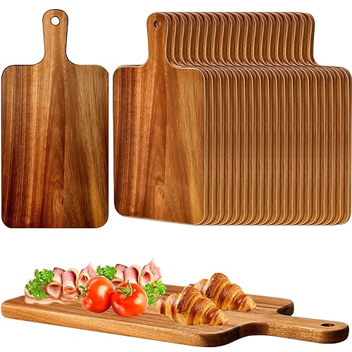Nuenen 20 Pcs Wood Cutting Board with Handle 15.7 x