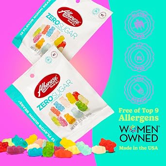 Albanese Candy, Sugar Free 12 Flavor Gummi Bears, 3.5 oz. Bag, Pack of 12