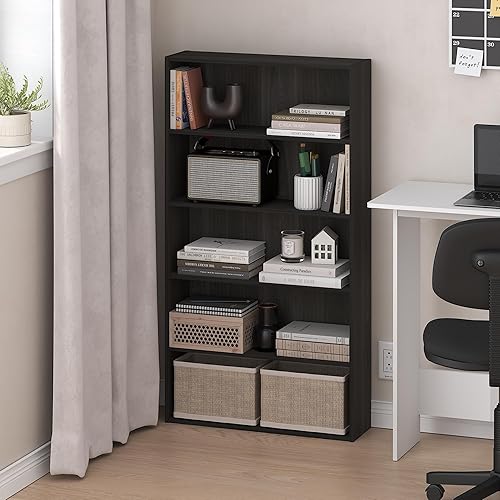 Miniatura 228 de Furinno Jaya Simple Home Estantería ajustable de 3 niveles, blanco Blanco,Negro -,Pino ámbar,Nuez Columbia,Espresso,Roble Frech