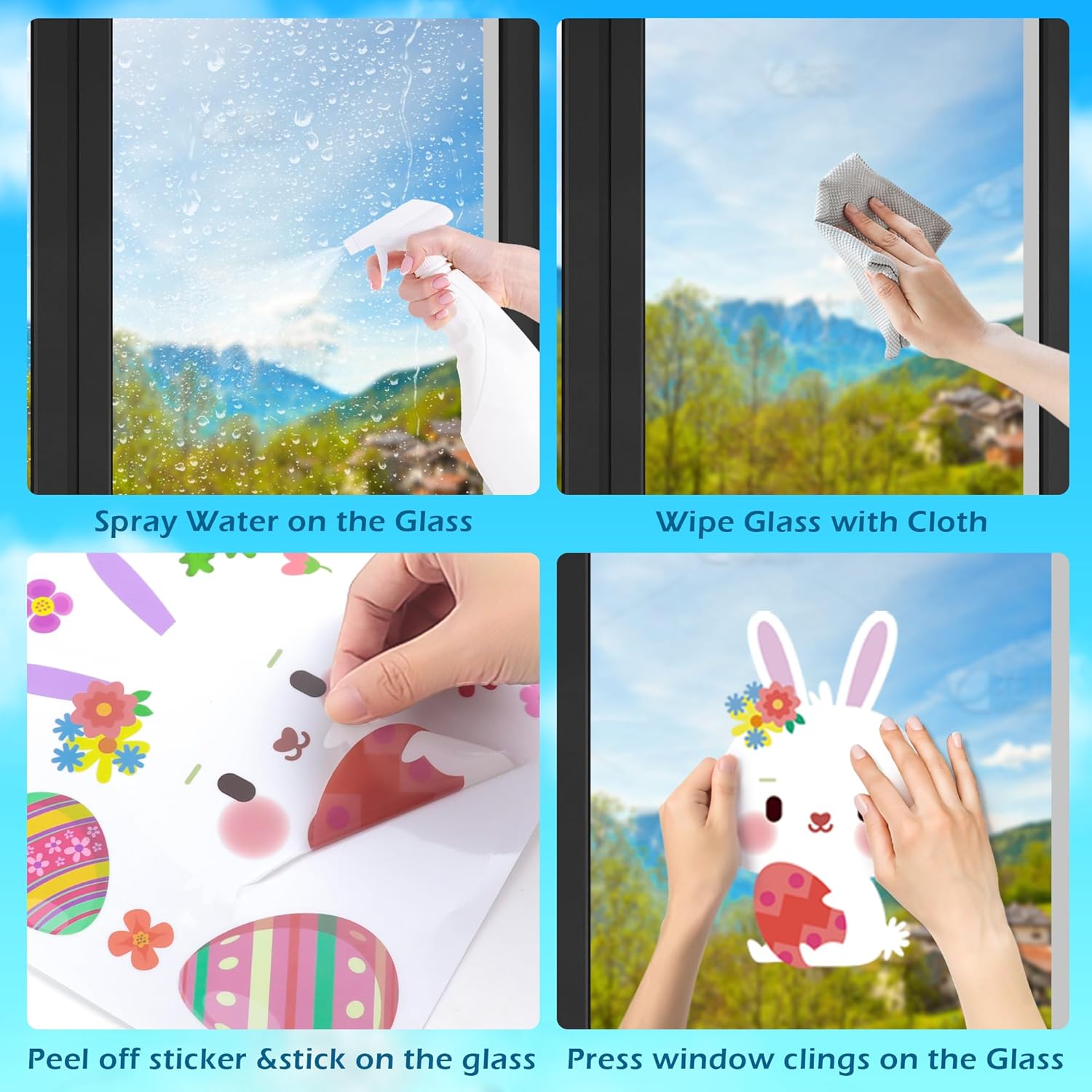 80 Sheets Easter Stickers for Kids with 200 PCS Easter Window Clings