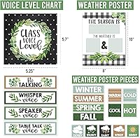 Vista 5 de Hadley Designs Juego de calendario de aula, decoración de tablón de anuncios, calendario escolar verde para decoración de aula, jardín de infantes