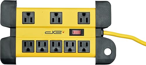 Miniatura 9 de Digital Energy Protector de sobretensiones de 15 pies de largo, 8 salidas de metal resistente, 1050 julios, cable de extensión con gestión de