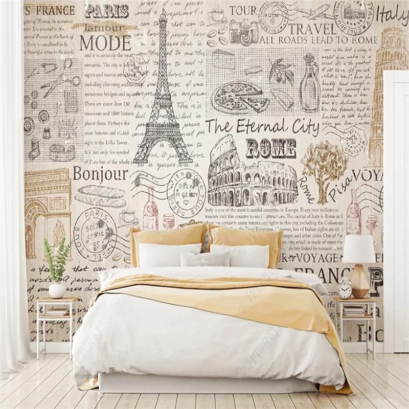 建築 住宅資材 最大00円引き マラソン期間 レトロなノスタルジックな英国のエッフェル塔壁画家の装飾の壁紙寝室の壁紙3d壁紙3d 430cmx300cm 169 3x118 1inch Jmz12byjha Decalutdat Com