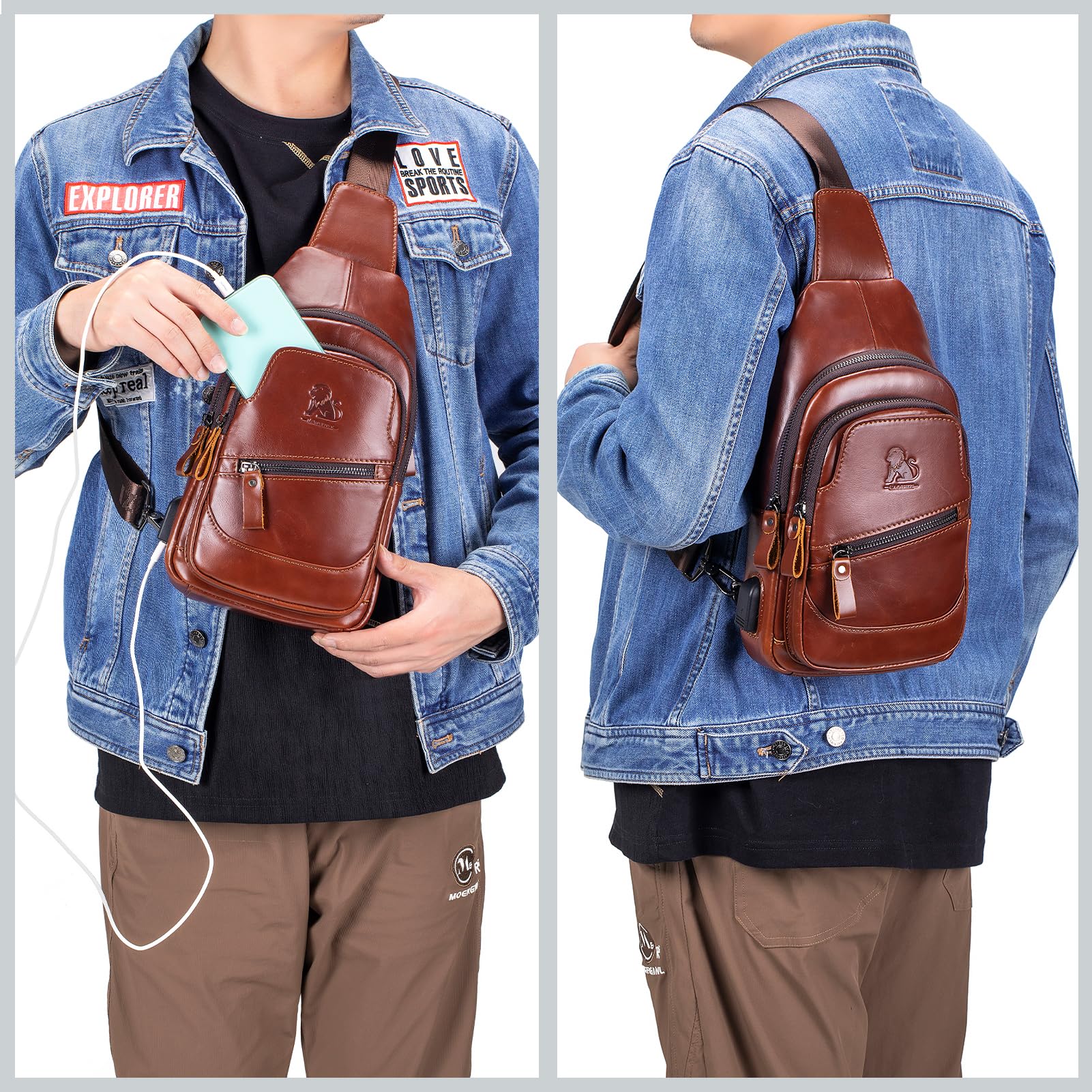 pundarika umhängetasche herren leder brusttasche umhängetasche herren sling bag handtasche männer umhängetasche