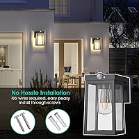 Vista 6 de Solar Motion Sensor Lights, 2 Pack Solar Lights Outdoor with 2 Modes & Waterproof, Dusk to Dawn Glass LED Wall Lights for Entryway Exterior Front