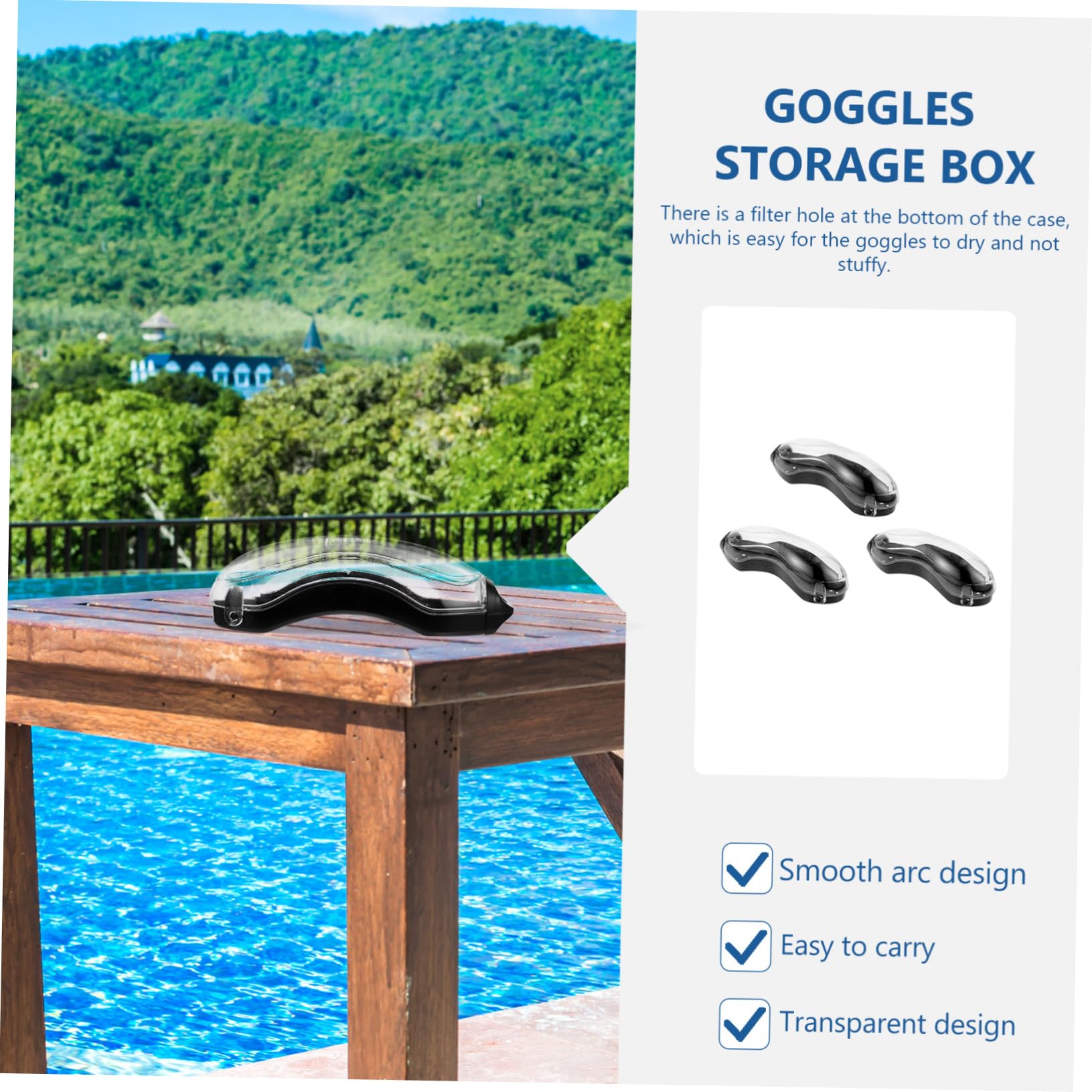 VALICLUD Fog Swim Goggles Adult Pool Goggles Storage Box for Swimming Eyewear Cases