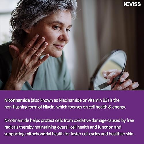 Miniatura 4 de Gomitas de nicotinamida de 500 mg, vitamina B3, suplemento de niacina de amida nicotínica sin descarga para adultos con vitamina A, E, C, biotina y