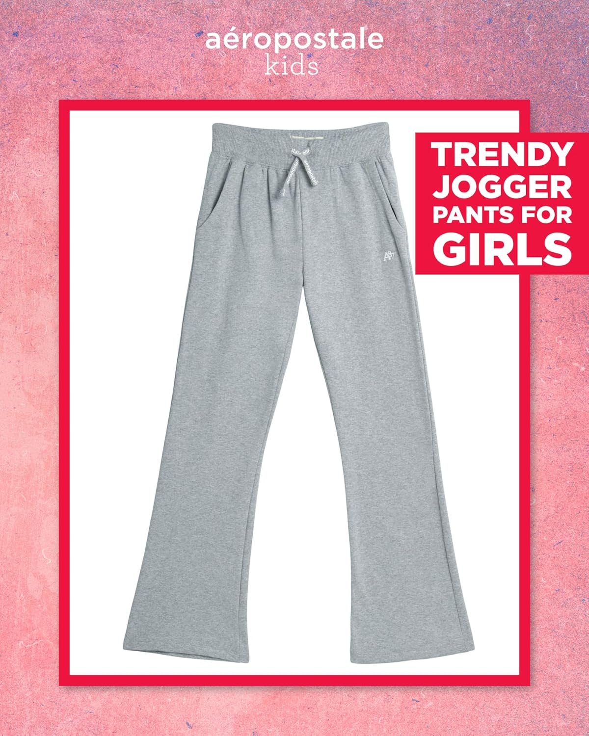 AEROPOSTALE Girls Wide Leg Sweatpants - Comfort Stretch Fleece Girls Pants with Pockets - Activewear Pants for Teens