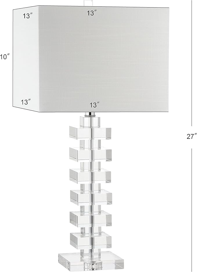 JONATHAN Y JONATHAN Y JYL2054A June 28" Crystal LED Table Lamp Contemporary Transitional Bedside Desk Nightstand Lamp for Bedroom Living Room Office College Bookcase LED Bulb Included, Clear photo 3