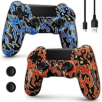 Vista 8 de Wireless Controller for PS4, 2 Pack Controllers for PS4 with Double Vibration/6-Axis Sensor/Touch Pad/Headphone Jack, Ergonomic Non-Slip Grip