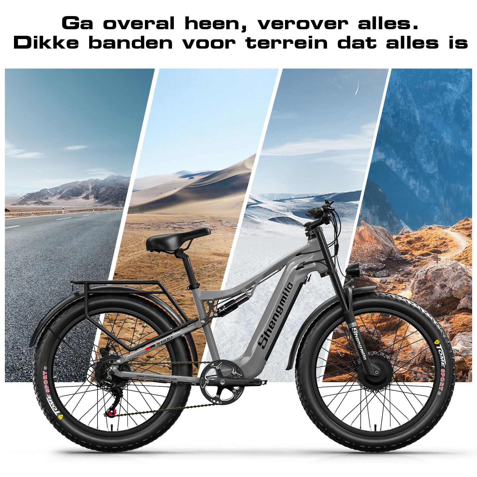 Shengmilo S600 2 * 1OOOW podwójny silnik aluminiowa rama E-Bike, moment obrotowy 80 N.M × 2,26 cala, 3,0 Fat Tire rower elektryczny, akumulator 840 WH ze zdejmowanym akumulatorem litowo-jonowym i 7