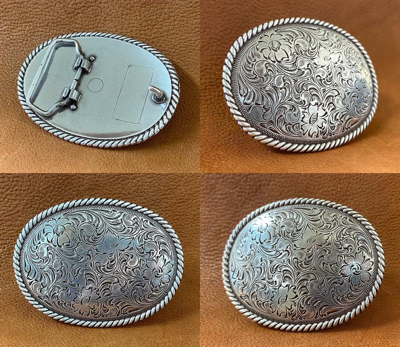 Western Floral Eagle Dogs Birds Star Replacement Belt Buckle Fits 1-1/2"(38mm) Belt Strap-Multi-Style Options - Image 4