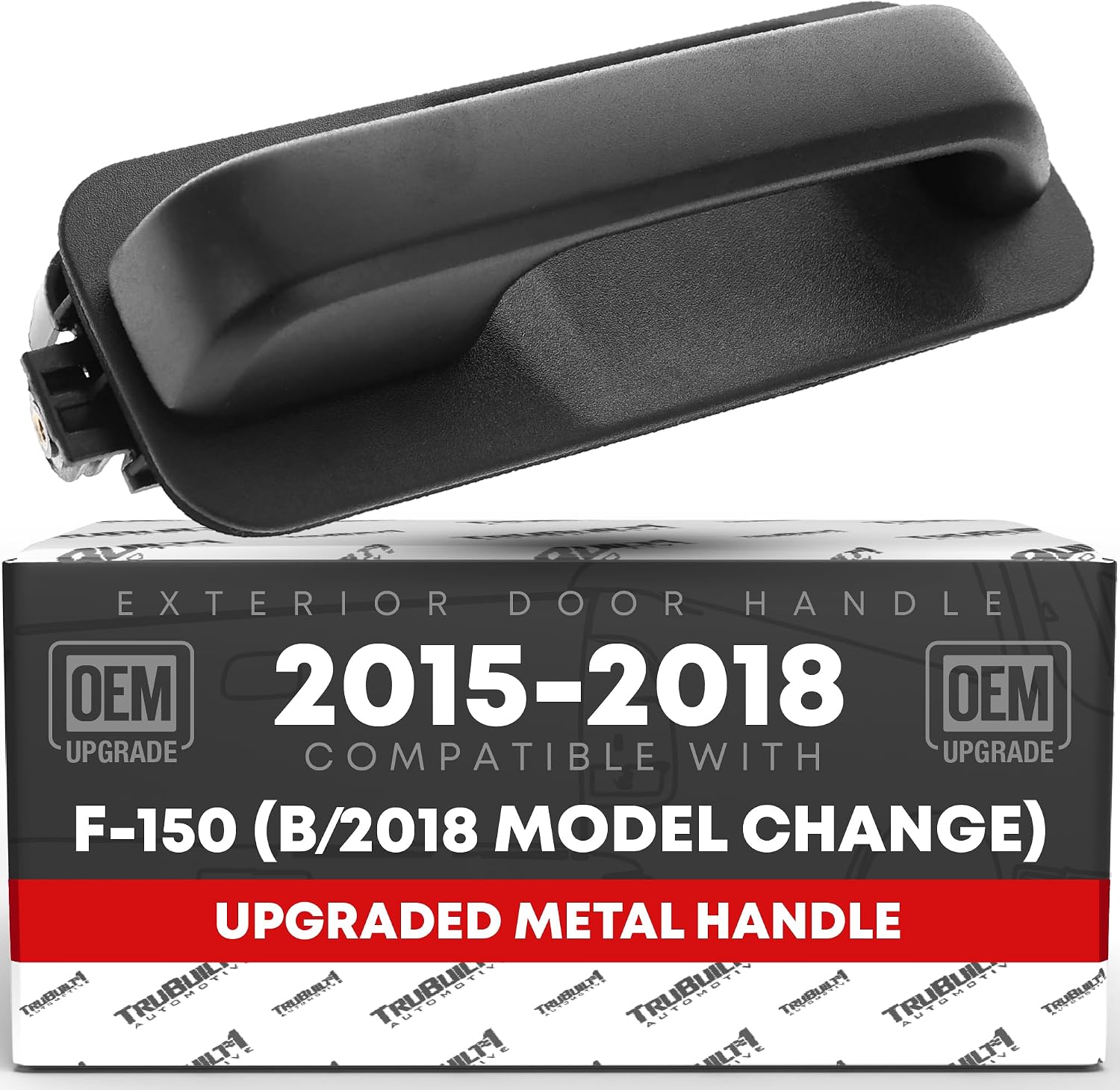 T1A Exterior Front or Rear Passenger Door Handle, Upgraded Metal - Compatible with 2015-2018 (Before Model Change) Ford F-150 - Textured Black - OEM FL3Z-1522404-AA-MT, 97933