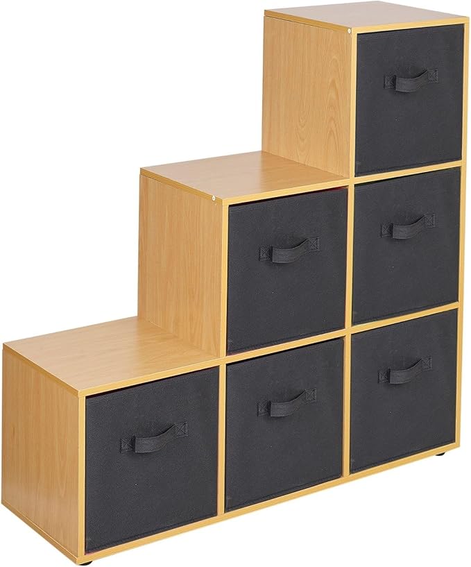 Bookcases Living Room Furniture Home & Kitchen URBNLIVING 6 Cube Beech