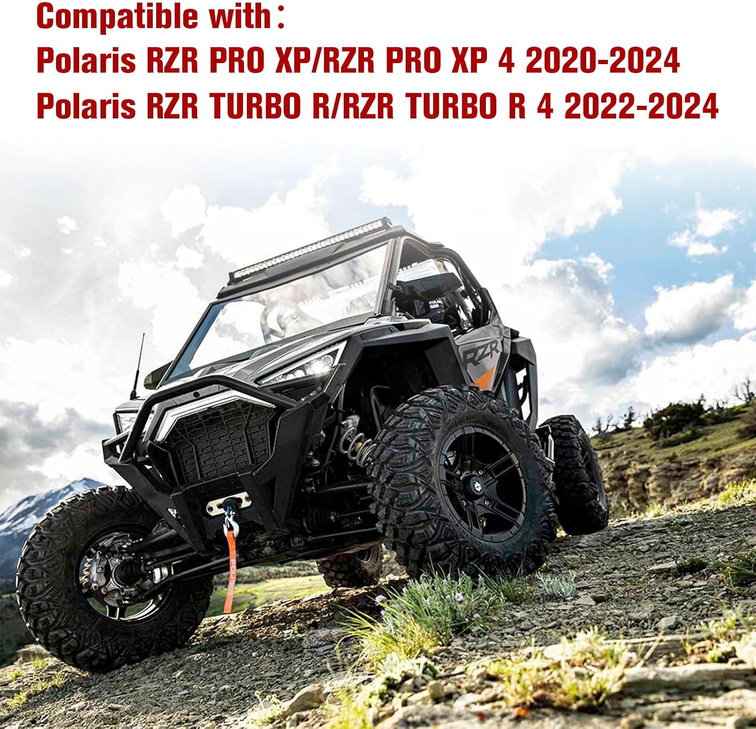 Full Windshield for RZR PRO, Clear Hard Coated Polycarbonate Vented Windscreen for 2020-2024 Polaris RZR PRO XP/ XP 4 Accessories, Replacement OEM #‎2883756, Protects Against Debris & Rocks