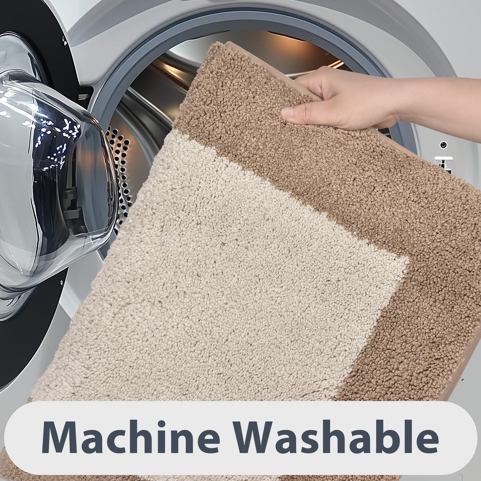 Zmywalny dywanik łazienkowy 76 x 116 cm, antypoślizgowa mata łazienkowa, chłonna i szybkoschnąca mata łazienkowa do prysznica, wanny, zlewu, podłogi
