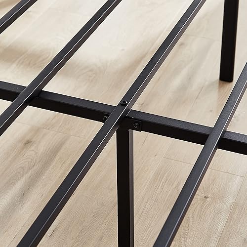 Miniatura 91 de VECELO Marco de cama de plataforma de metal de 14 pulgadas, base de colchón, no necesita somier, soporte de listones de acero (tamaño matrimonial)