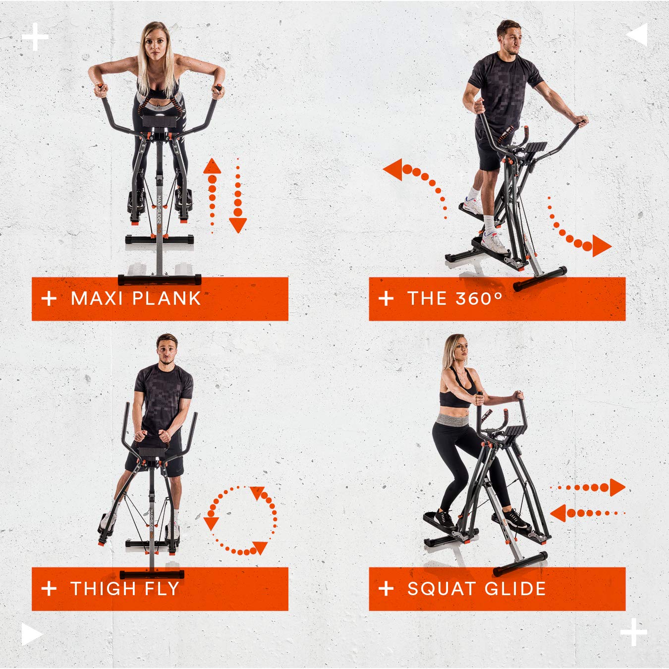 New Image Maxi-Glider 360, 10 in 1 Cross Trainer Cardio Workout 4 Levels of Resistance with Heart Rate Monitor - Image 5