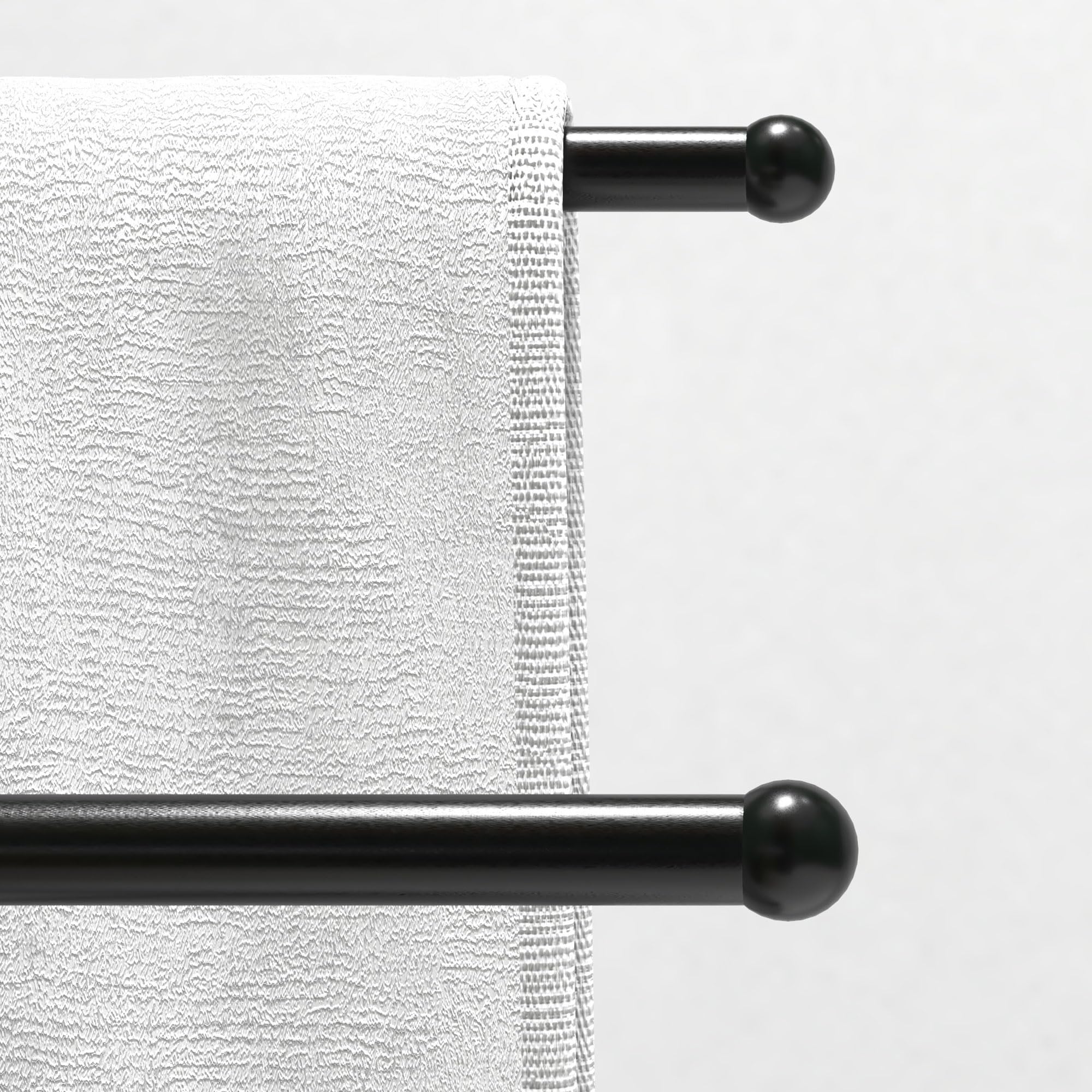 HOMCOM Porte-Serviettes sur Pied sèche Serviette 2 Niveaux en métal Support pour Serviette pour la Salle de Bain, dim. 50l x 18,5P x 85H cm, Noir